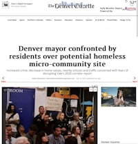 denver mayor confronted residents over potential homeless by micro-community site